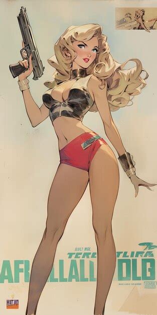 Premium Photo A Drawing Of A Woman In A Bikini With A Bikini On The Bottom