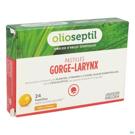 Olioseptil Pastilles Gorge Larunx Miel Citron X 24