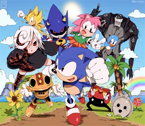 Sonic The Hedgehog Amy Rose Dr Eggman Metal Sonic Super Sonic And