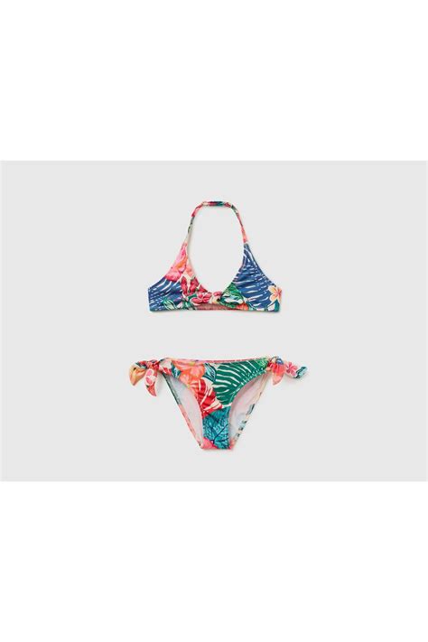 United Colors of Benetton Kız Çocuk Nar Cıcegı Desenli Halter Bikini Takım Mix Fiyatı Yorumları