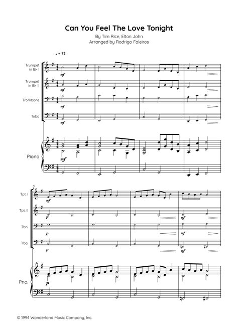 Can You Feel The Love Tonight Arr Rodrigo Faleiros By Elton John Sheet Music For Performance