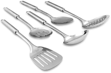 Utopia Kitchen Stainless Steel Cooking Utensil Set 5 Piece Serving