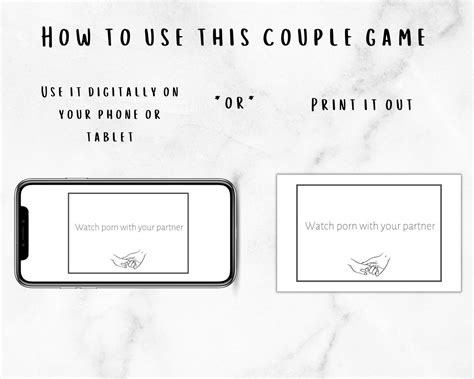 Printable Intimacy Game For Couples Sex Challenges To Explore Fetishes And Kinks In The