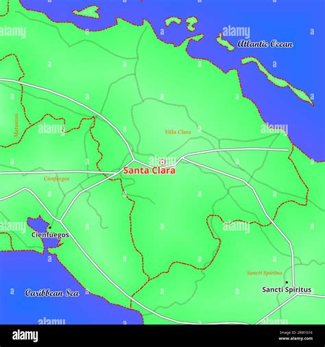 Map Of Santa Clara City In Cuba Stock Photo Alamy