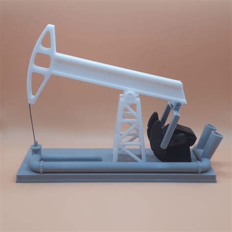 Файл STL Нефтяная вышка, нефтяной насос с подставкой для ручек ...