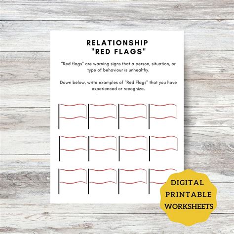 Recognizing Healthy Vs Unhealthy Relationships, Printable Worksheets