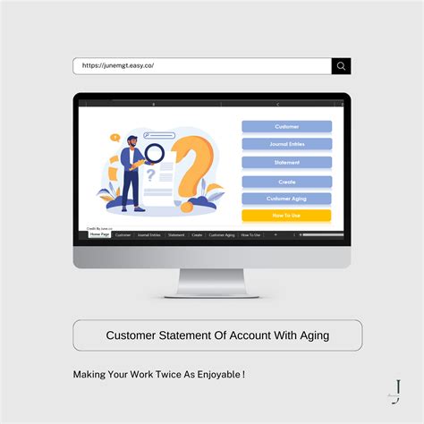 Customer statement of account with aging
