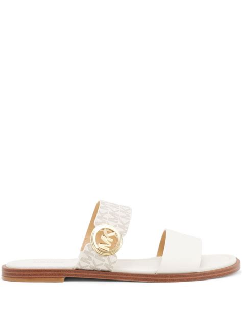 Michael Kors Vera Leather Sandals In Nude ModeSens