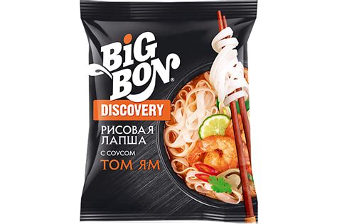 Лапша «BigBon» рисовая с соусом Том Ям, 65 г – купить по приятной цене ...