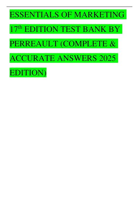 Essentials Of Marketing Re5e Test Answers