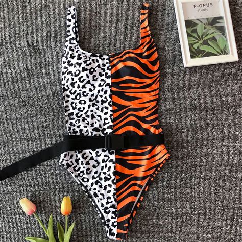 Women New Sexy Leopard Print Greek Bikini Set Swimwear Bathing Suit Thong One Piece Extreme