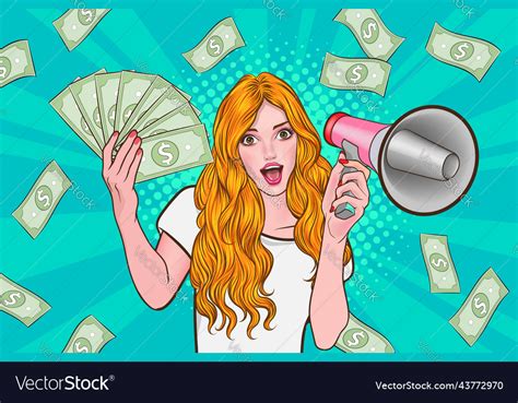 Surprise shocking successful business woman Vector Image