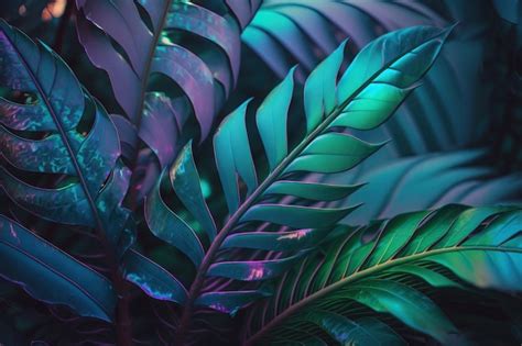 Premium Ai Image Blue Jungle Background Texture From The Leaves Of