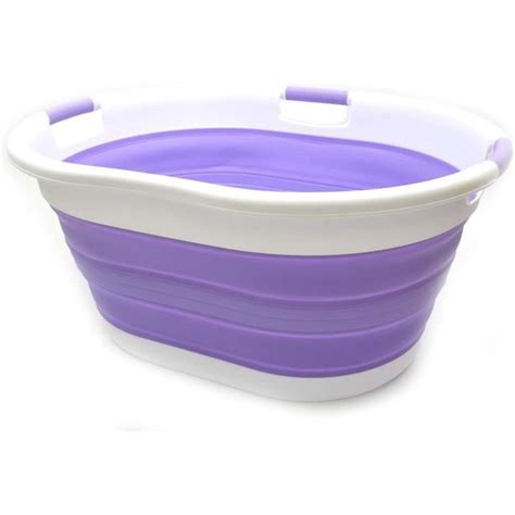 SAMMART 57 Litre Panier à Linge Pliable en Plastique à 3 poignées