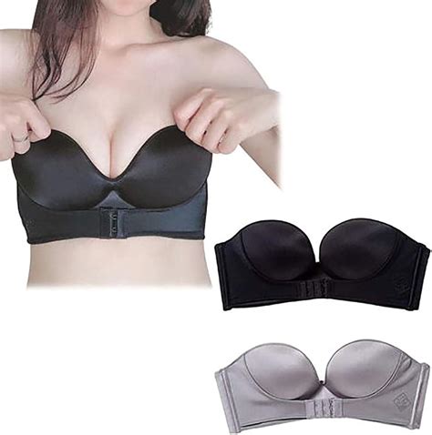 Soutien Gorge Push Up Sans Bretelles Avec Boucle Avant Pour Femme Sans