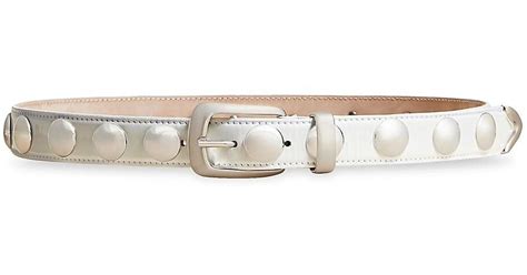 Khaite Benny Studded Leather Belt In White Lyst