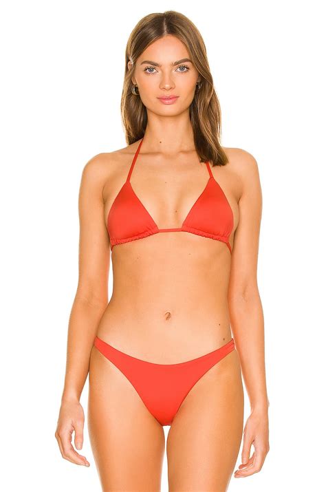 Vitamin A Gia Triangle Bikini Top In Poppy REVOLVE