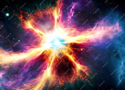 Premium Ai Image Colorful Energy Supernova Explosion In Space