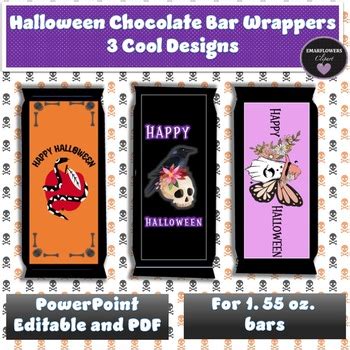 Happy Halloween Hershey Bar Wrappers-3 Designs by Emarflowers Classroom