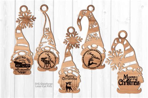 Christmas Gnome Ornament Svg Glowforge Laser Files