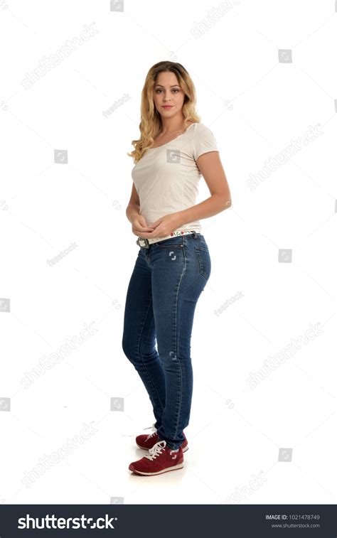 Full Length Portrait Blonde Girl Wearing Stock Photo Edit Now 1021478749 Shutterstock