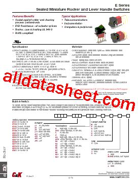E108 Datasheet(PDF) - C&K Components