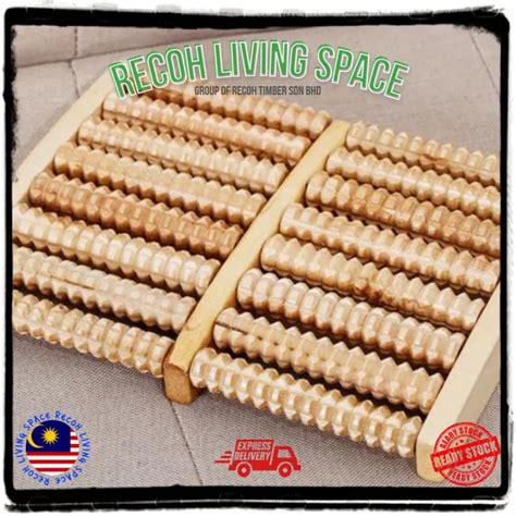 Recoh Foot Massage Wooden Roller Foot Massager Feet Leg Body Urut Kaki