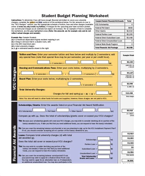 budget planner templates   printable word excel  formats