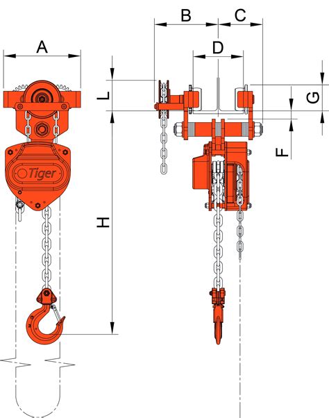 Combined Chain Block And Trolley Tiger Lifting