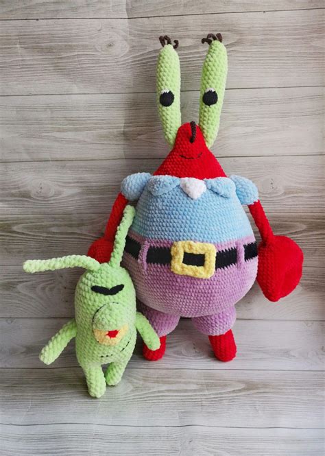 Мистер Крабс и Планктон крючком, игрушки амигуруми из Спанч Боба ...