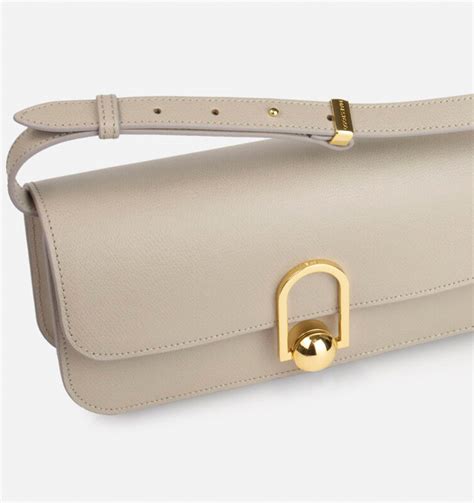 Geanta Baguette Nude Din Piele Naturala