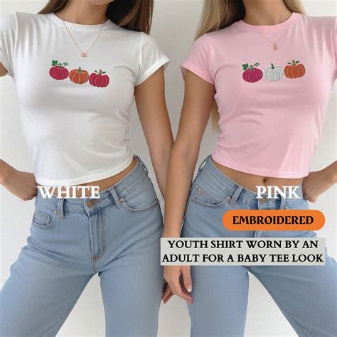 Halloween Baby Tee Shirt Personalized EMBROIDERED Lesbian Pride Colors Pumpkins Spooky Season