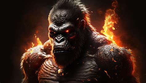 Premium Photo Angry Fire Gorilla