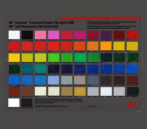 Farbkarte Folie 3m™ Scotchcal™ 3630 Kontur 24