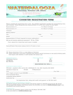 Fillable Online Exhibitor Registration Form Th Mgmt Fax Email Print