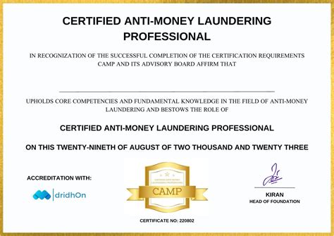 Camp Certification Aml Kyc Training In Delhi Dridhon