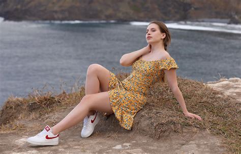 Wallpaper Lake Model Brunette Gorgeous Photoshoot Posing