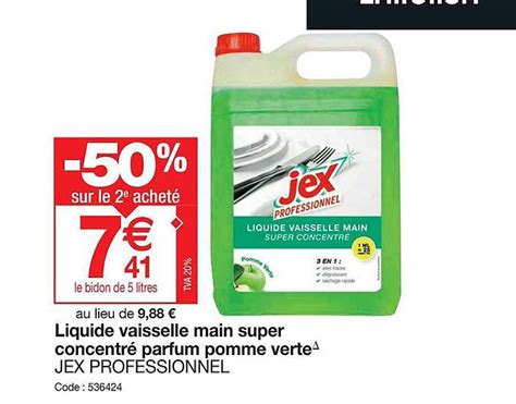 Promo Liquide Vaisselle Main Super Concentr Parfum Pomme Verte Jex