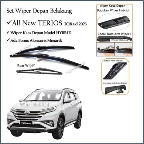 Jual Wiper HYBRID Kaca Depan Belakang Daihatsu All New Terios 2018 2019