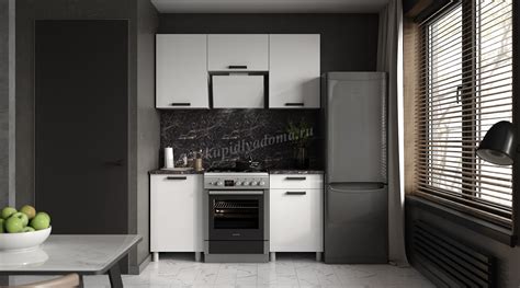 Кухня Осло 1,6 с окапом (Карбон фарфор/Столешница Мраморный берег ...