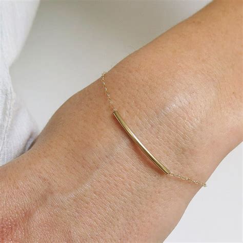 Curved Bar Bracelet Thin Gold Bracelet Gold Bracelet Dainty Gold