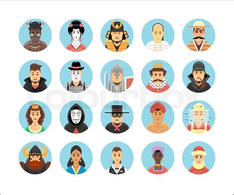 Persons Icons Collection Icons Set Illustrating People Occupations