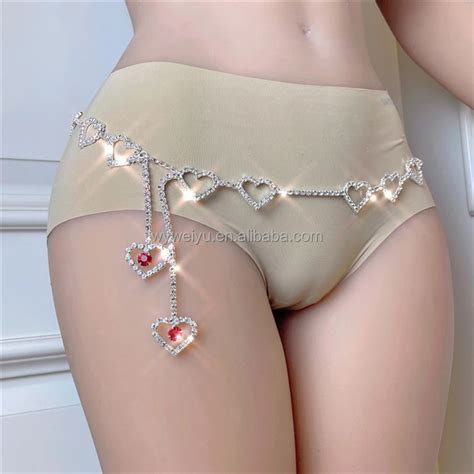 Sexy Bikini Rhinestone Crystal Tassel Heart Waist Belly Chain Fashion