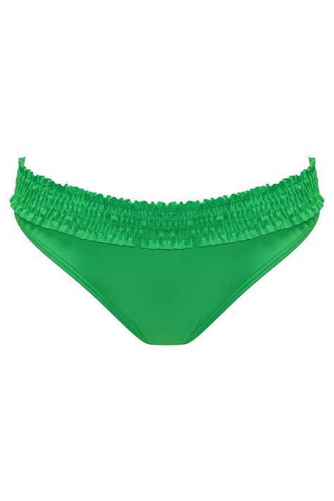 Free Spirit Frill Waist Bikini Brief In Green Pour Moi