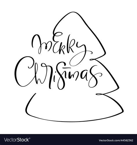 Merry Christmas Hand Lettering Calligraphy Text Vector Image