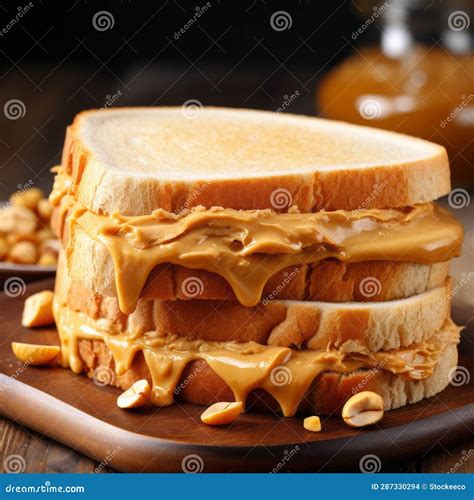 Delicious Toasted Peanut Butter Sandwiches Rtx On Style Stock