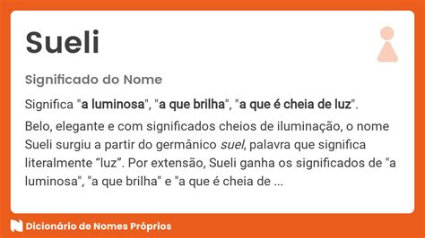 Qual O Significado Do Nome Sueli - Significado do nome Sueli - Dicionário de Nomes Próprios