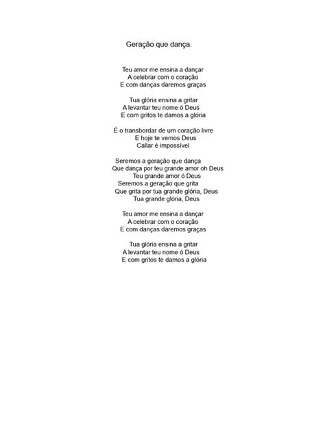 Geração Que Dança Letra - Geração Que Dança | PDF