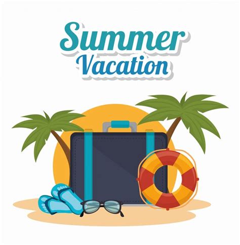 Verano Viajes Y Vacaciones Vector Premium