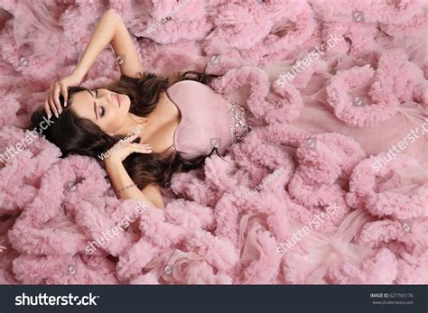Sexy Brunette Fashion Pink Dress Beauty Stock Photo Shutterstock